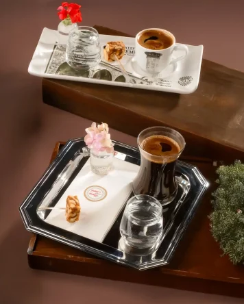 Traditional Antakya coffee service after the meal at Hatay Gurme